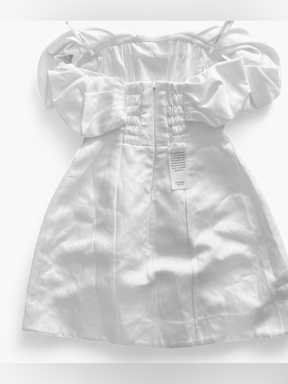 Forever New White Off Shoulder Mini Dress Bridal Bachelorette NWT Size 0 - Picture 7 of 13